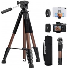 75" Lightweight Portable Travel Outdoor DSLR Tripods (Bronze Gold)