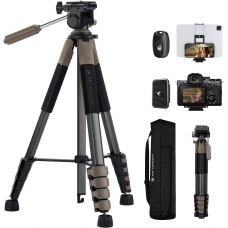 75" Lightweight Portable Travel Outdoor DSLR Tripods (Grey)