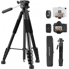 75" Lightweight Portable Travel Outdoor DSLR Tripods (Black)