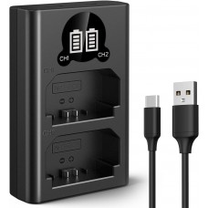 NP-FZ100 Dual Slot Quick Battery Charger with LCD Screen, Micro USB and Type-C Charger NP-FZ100 Dual Slot Quick Battery Charger with LCD Screen, Micro USB and Type-C Charger