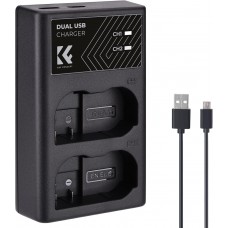EN-EL15/15A/15B/15C Dual Slot Quick Battery Charger, Micro USB and Type-C Charger