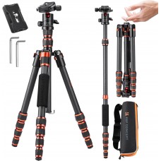 Carbon Fiber 5-Section Tripod Load Capacity 8kg A225C0+BH-25L
