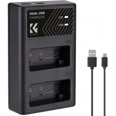 LP-E17 Dual Slot Quick Battery Charger, Micro USB and Type-C Charger