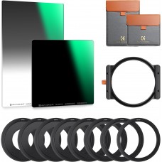 Nano-Xcel Series, 100mm Square ND1000 Filter+150mm Soft GND8 Filter+Metal Filter Holder+8 Filter Adapter Rings Filter Kit 