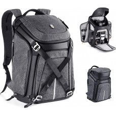Alpha Backpack 25L Single & Double Shoulder Free Switch Photography Bag, Fits 16" Laptop & Tripod for DSLR/SLR with Raincover