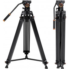 72"/1.8m Aluminum Video Tripod Load Capacity 8kg VA3+BV30