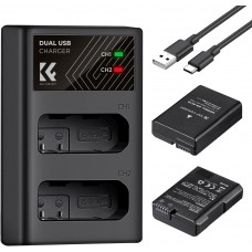 EN-EL14  (2 Batteries) 1050mAh Battery and Charger with Dual Charging Slot