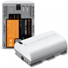 LP-E6NH (2 Batteries) Battery with 2600mAh Capacity and Type-C Fast Charging
