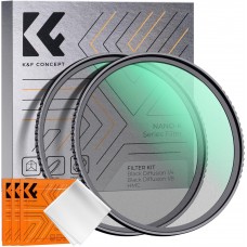 Nano-Klear Series,Black Mist 1/4+1/8 Filters Kit 18 Multi-Layer,3 Cleaning cloth